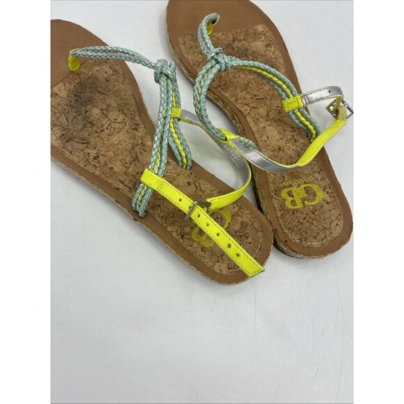 Gianni Bini Womens Sandals Size 7.5 Flat Thong Strappy Cork Footbed Summer - Picture 5 of 7